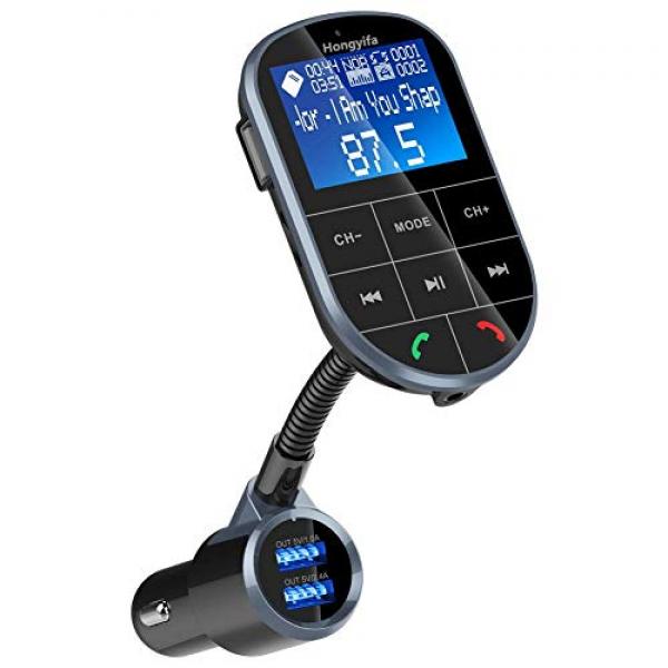 FM Transmitter Bluetooth Auto Freisprechfunktion KFZ Radio Adapter mit QC 3.0 USB Ladegerät