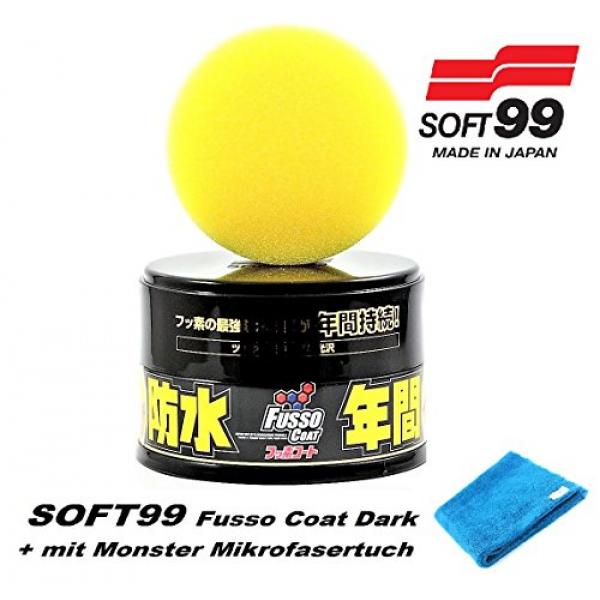 Soft99 Fusso Coat 12 Monate Dark Hartwachs Autowachs Autowax Lackversiegelung für Dunkle Lacke inkl. Pad + Monster Microfasertuch